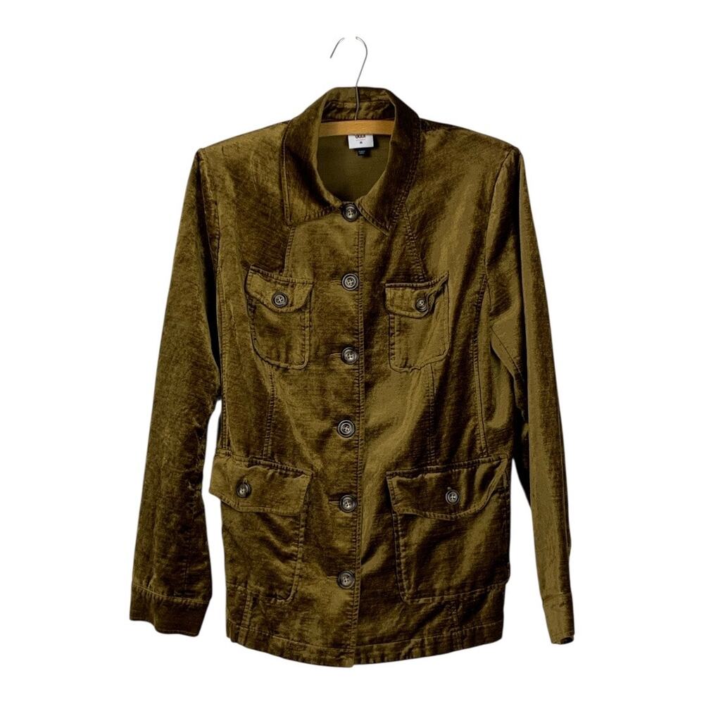 CAbi Olive Utility Jacket with Button Front